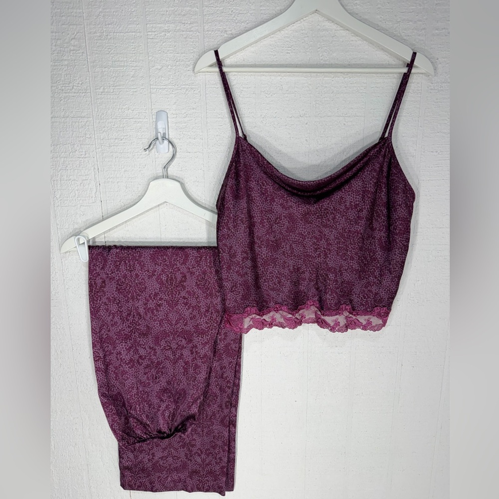 Victoria's Secret Plum Lace-Trim Pajama Set